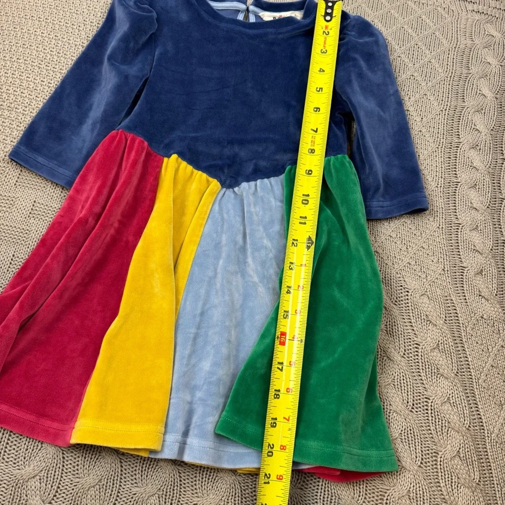 Mini Boden Rainbow Velour Girls Twirl Dress 3/4